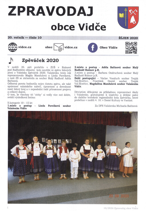 Zpravodaj obce Vidče