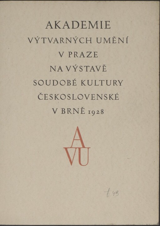 Akademie výtvarných umění v Praze na výstavě Soudobé kultury československé v Brně 1928