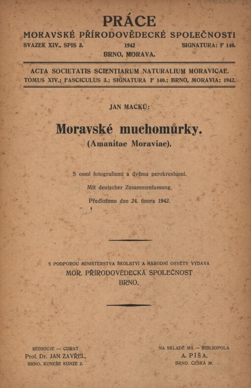 Moravské muchomůrky =: (Amanitae Moraviae)