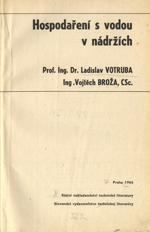 Hospodaření s vodou v nádržích