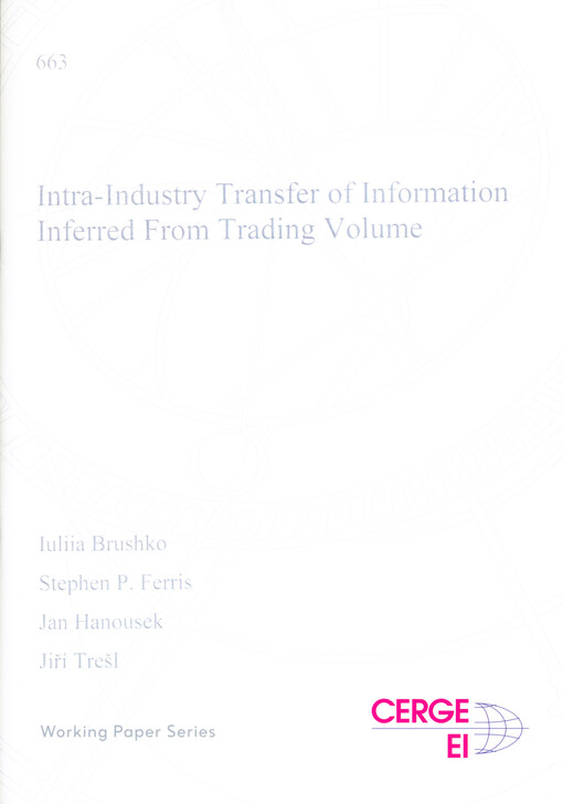 Intra-industry transfer of information inferred from trading volume