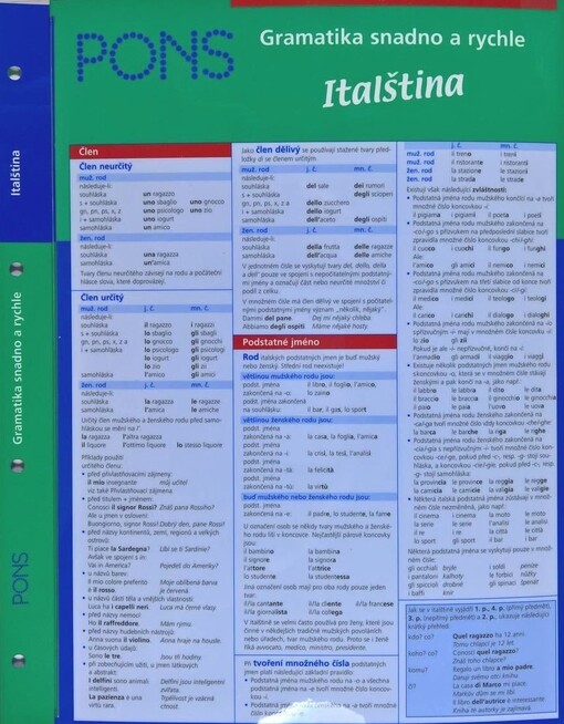 Gramatika snadno a rychle. Italština