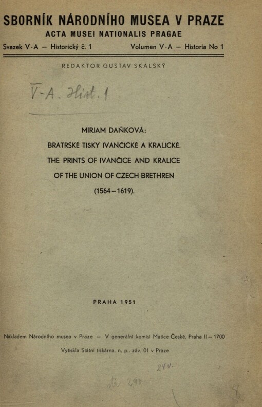 Bratrské tisky ivančické a kralické (1564-1619)