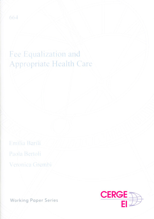 Fee equalization and appropriate health care