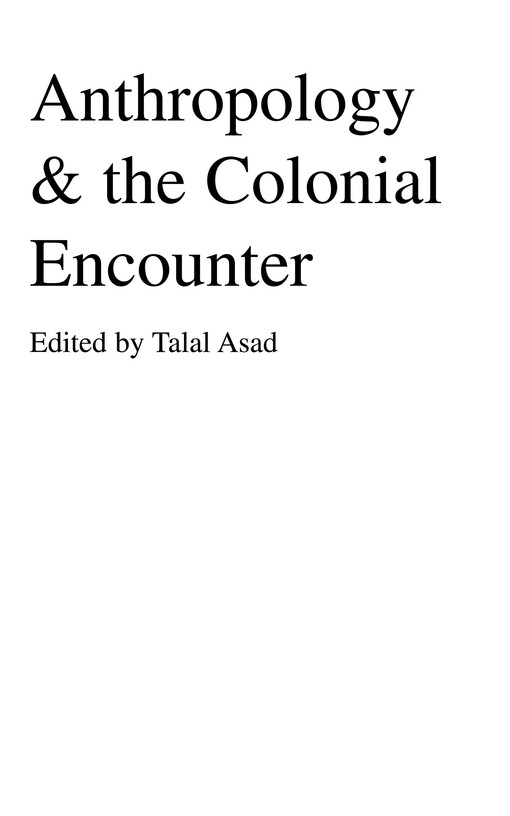 Anthropology & Colonial Encounter