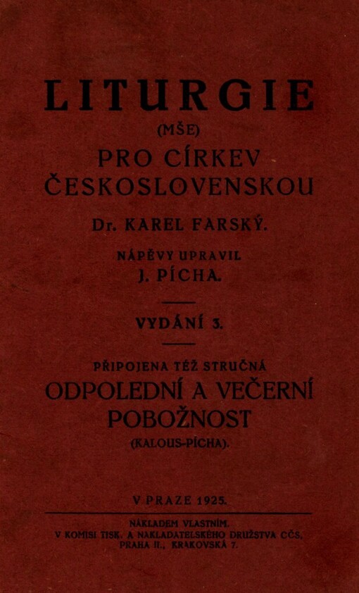 Liturgie (mše) pro církev československou