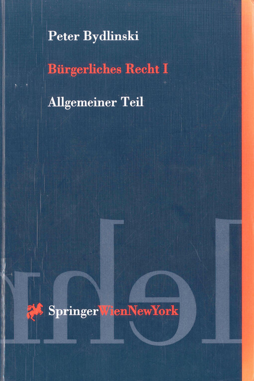 Bürgerliches Recht. Band I, Allgemeiner Teil