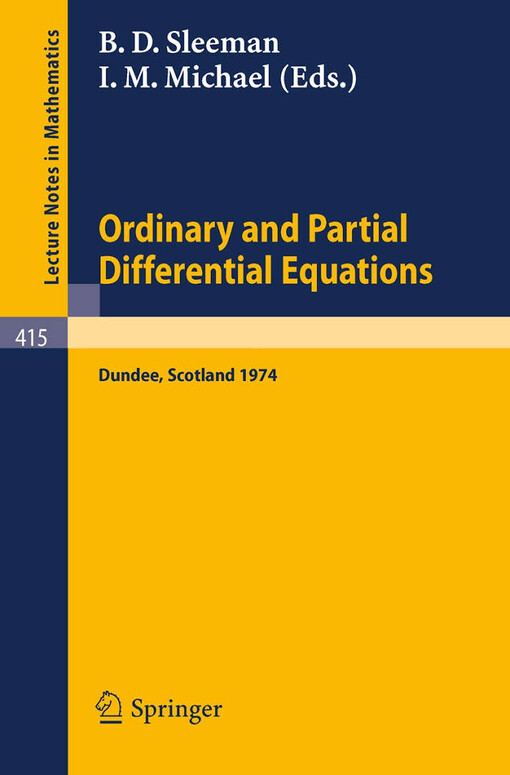 Ordinary and partial differential equations : proceedings of the conference held at Dundee, Scotland, 26-29 March, 1974