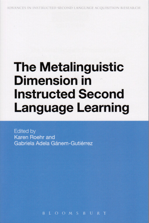 The metalinguistic dimension in instructed second language learning