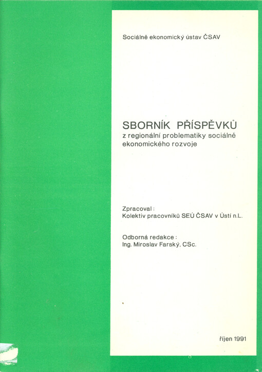 Sborník příspěvků z regionální problematiky sociálně ekonomického rozvoje