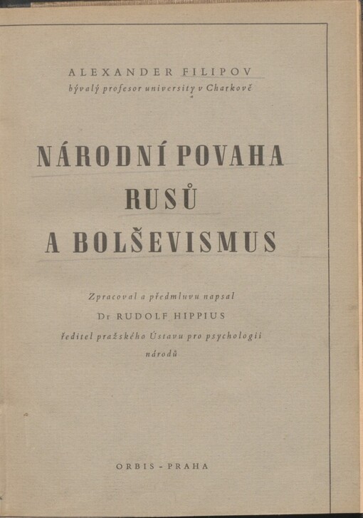Národní povaha Rusů a bolševismus