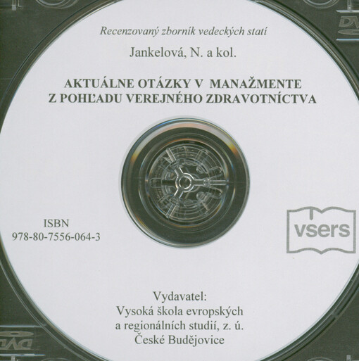 Aktuálne otázky v manažmente z pohľadu verejného zdravotníctva : recenzovaný zborník vedeckých statí