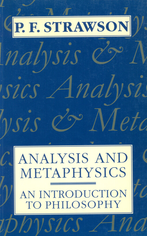 Analysis and metaphysics : an introduction to philosophy