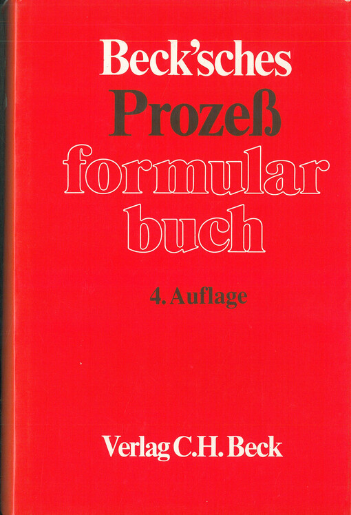 Beck'sches Prozessformularbuch
