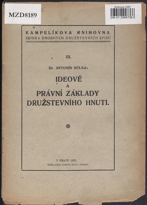 Ideové a právní základy družstevního hnutí