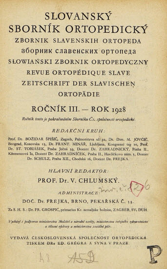 Slovanský sborník ortopedický = Zeitschrift der slavischen Orthopädie