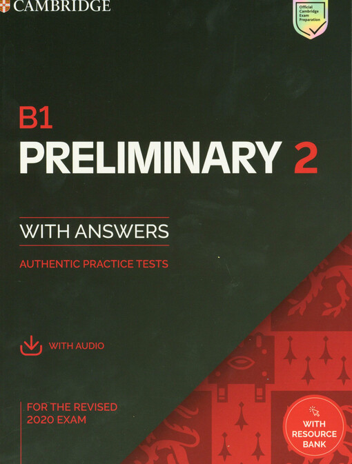 B1 preliminary 2 : with answers : authentic practice tests