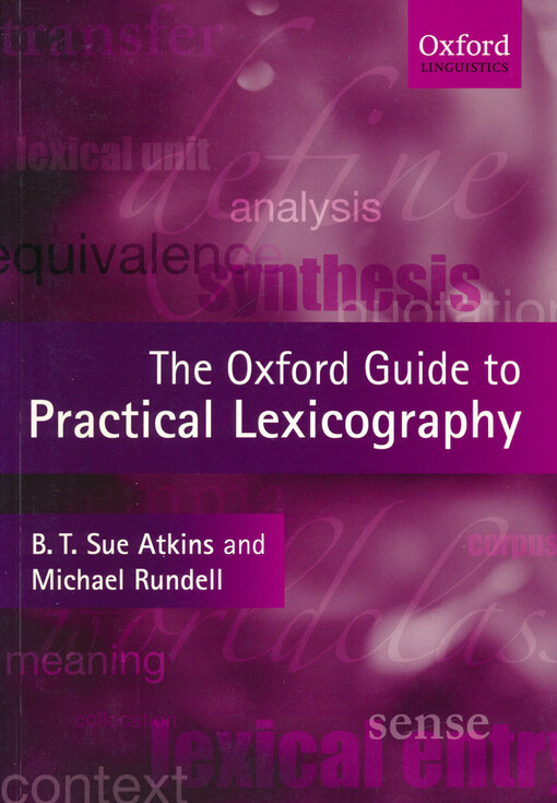 The Oxford guide to practical lexicography