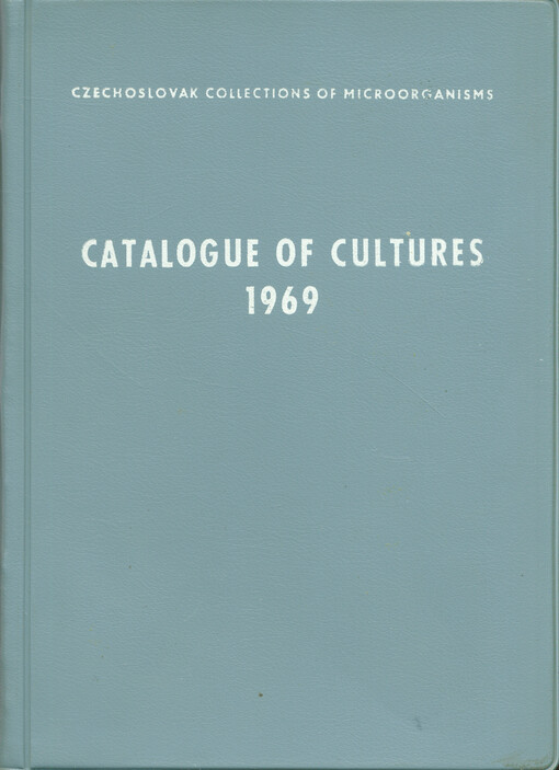 Catalogue of cultures.