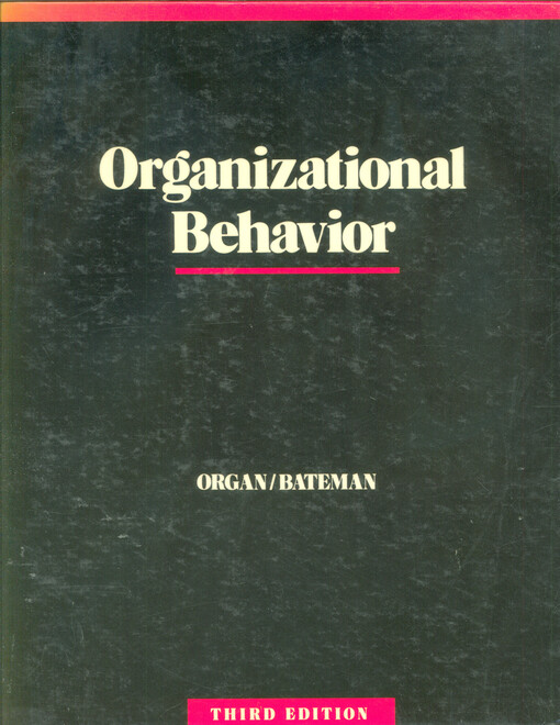 Organizational behavior : an applied psychological approach