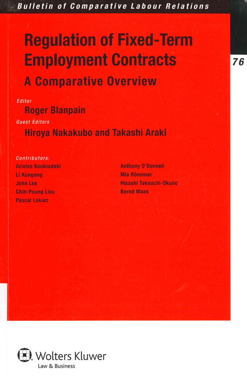 Regulation of fixed-term employment contracts : a comparative overview