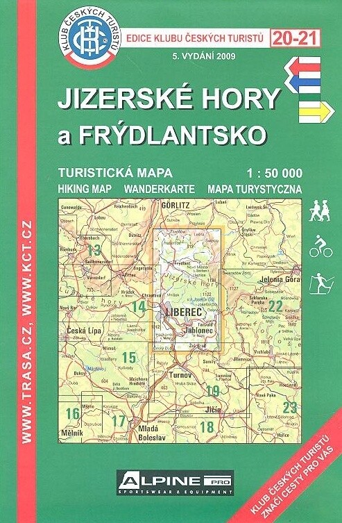 Jizerské hory a Frýdlantsko turistická mapa 1:50 000