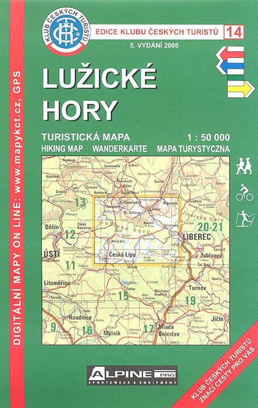 Lužické hory turistická mapa 1:50 000
