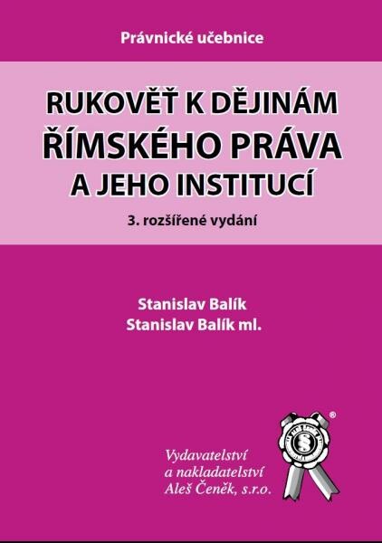 Rukověť k dějinám římského práva a jeho institucí