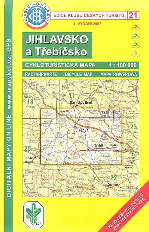 Jihlavsko a Třebíčsko cykloturistická mapa 1:100 000