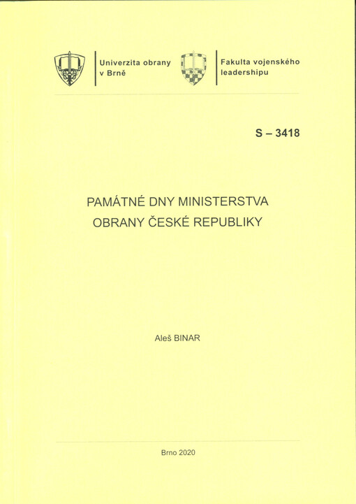 Památné dny Ministerstva obrany České republiky : studijní text