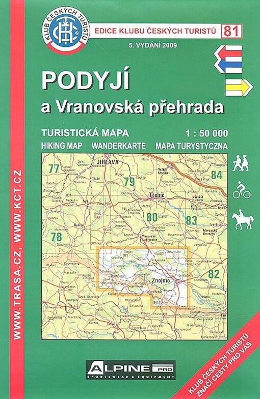 Podyjí a Vranovská přehrada turistická mapa 1:50 000