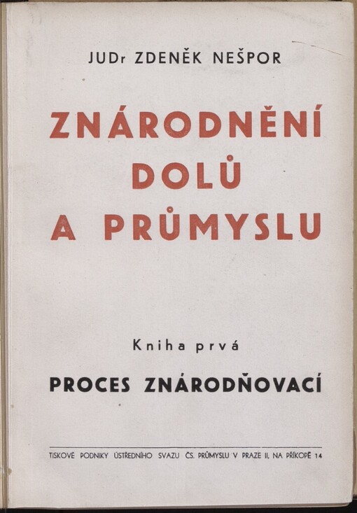 Znárodnění dolů a průmyslu