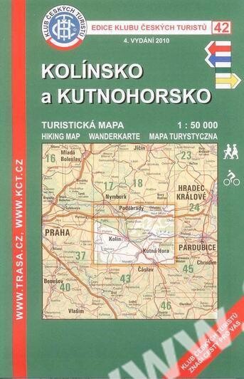 Kolínsko a Kutnohorsko turistická mapa 1:50^000 : novinky od roku 2000, barevná zadní strana, kilometráž : digitální kartografie - GPS