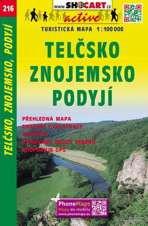 Telčsko Podyjí : turistická mapa 1:100^000 : přehledná mapa, dálkové cyklotrasy, památky, stínovaný reliéf terénu, podporuje GPS