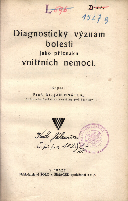 Diagnostický význam bolesti jako příznaku vnitřních nemocí