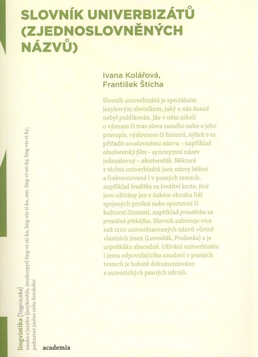 Slovník univerbizátů (zjednoslovněných názvů)