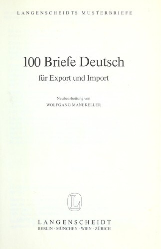100 Briefe Deutsch für Export und Import