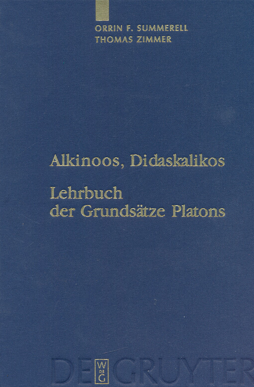 Alkinoos, Diskalikos : Lehrbuch der Grundsätze Platons :