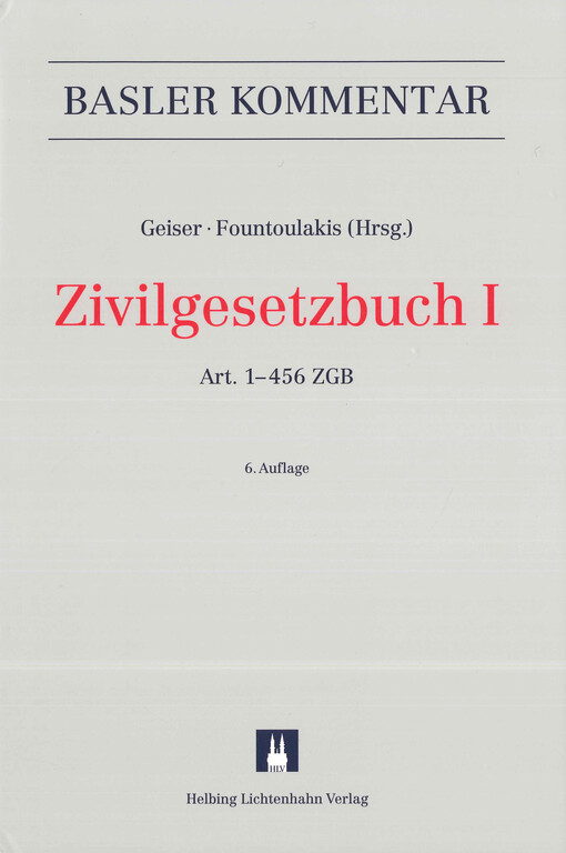 Zivilgesetzbuch. I, Art. 1-456 ZGB