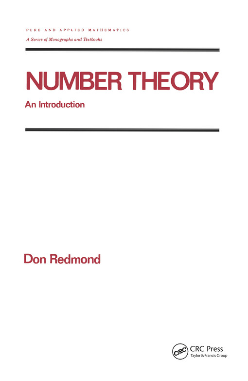 Number Theory (Chapman & Hall/CRC Pure and Applied Mathematics)