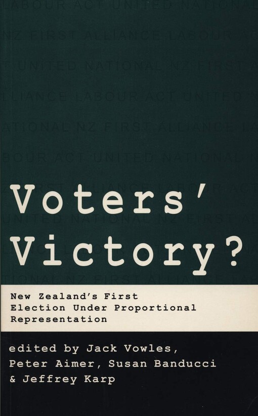 Voters' victory? : New Zealand's first election under proportional representation