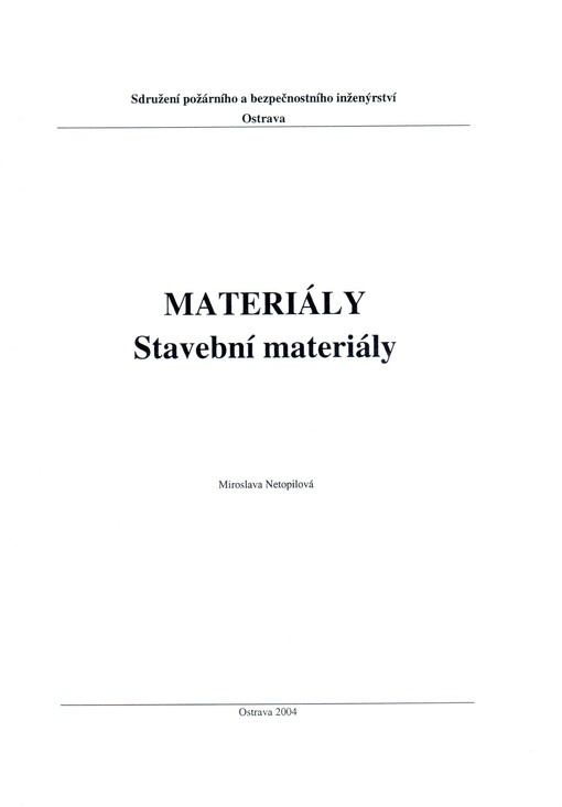 Materiály. Stavební materiály