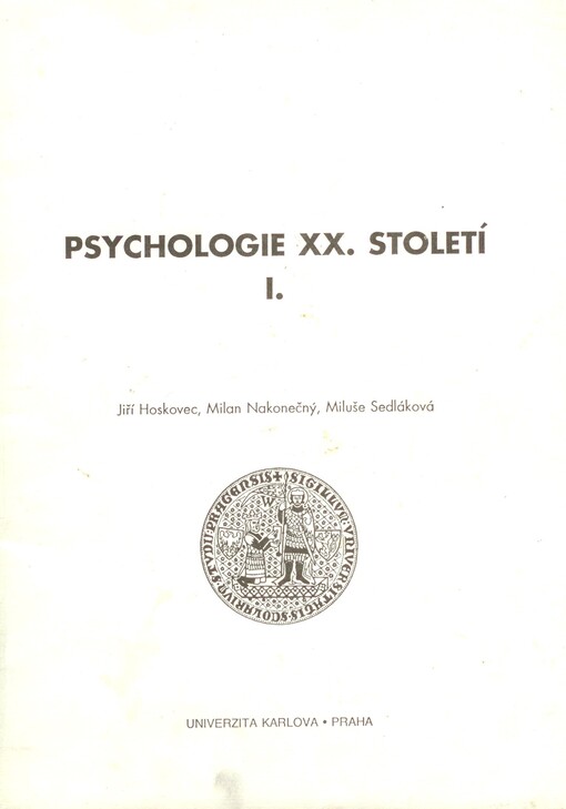 Psychologie XX. století I