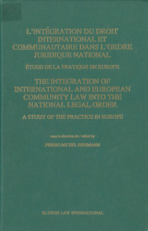 Le réglement pacifique des différends internationaux en Europe : perspectives d'avenir