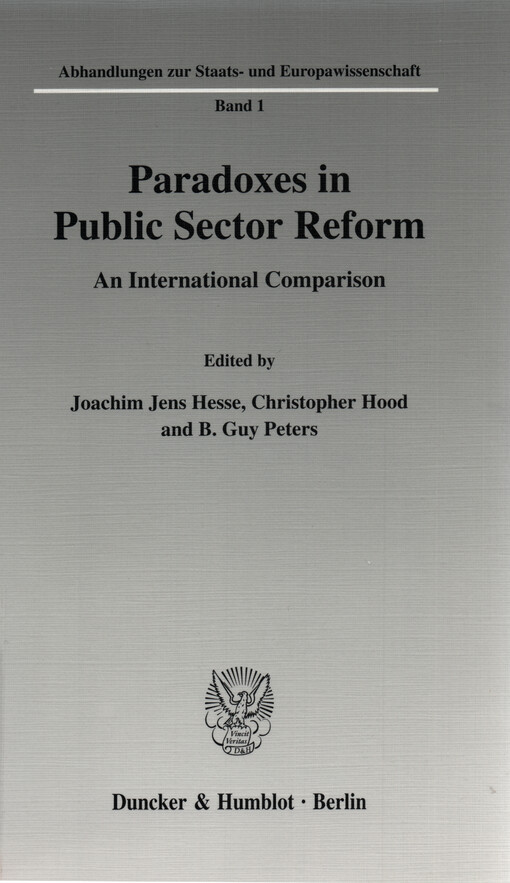 Paradoxes in public sector reform : an international comparison