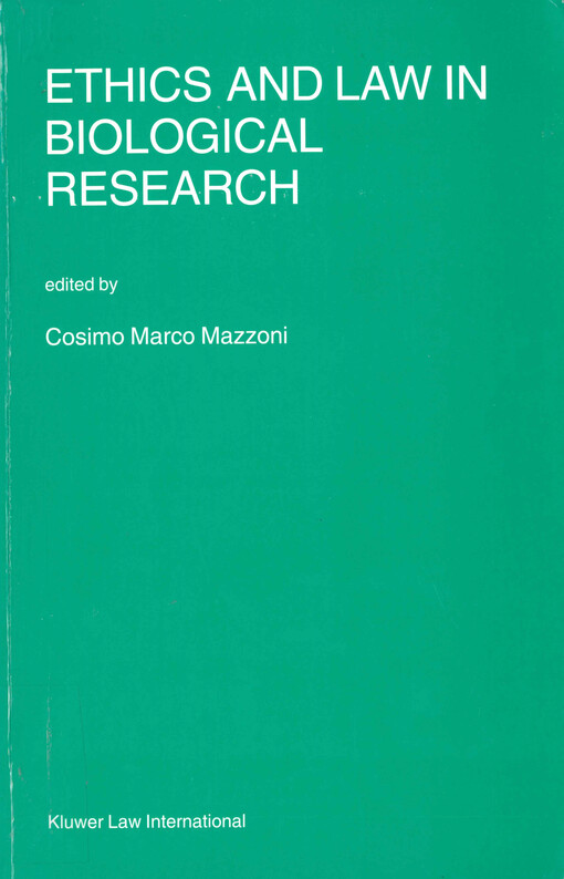 Ethics and law in biological research