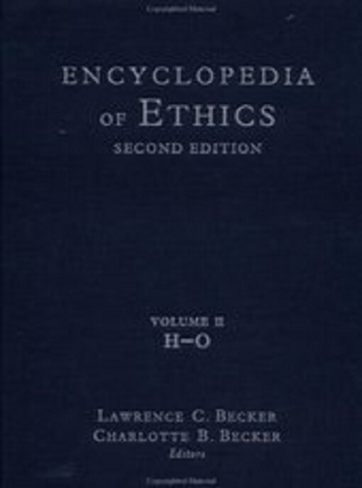 Encyclopedia of ethics. Vol. 2, H-O