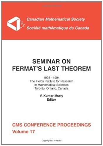 Seminar on Fermat's last theorem : 1993-1994, the Fields Institute for Research in the Mathematical Sciences, Toronto, Ontario, Canada