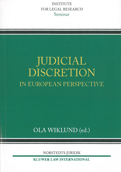 Judicial discretion in European perspective