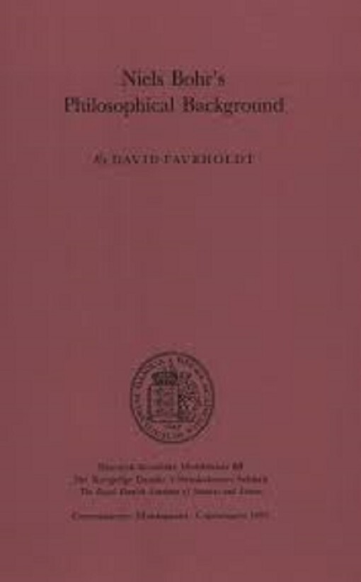 Niels Bohr's Pphilosophical background